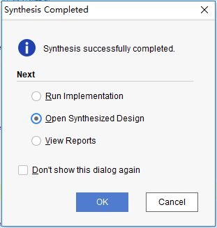 Synthesis Completed dialog box
